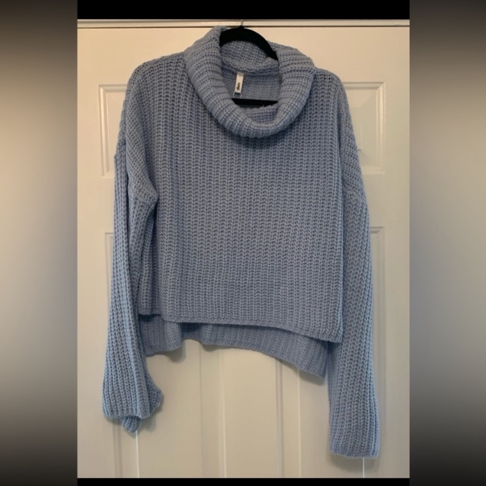 glam crop cowl neck sweater